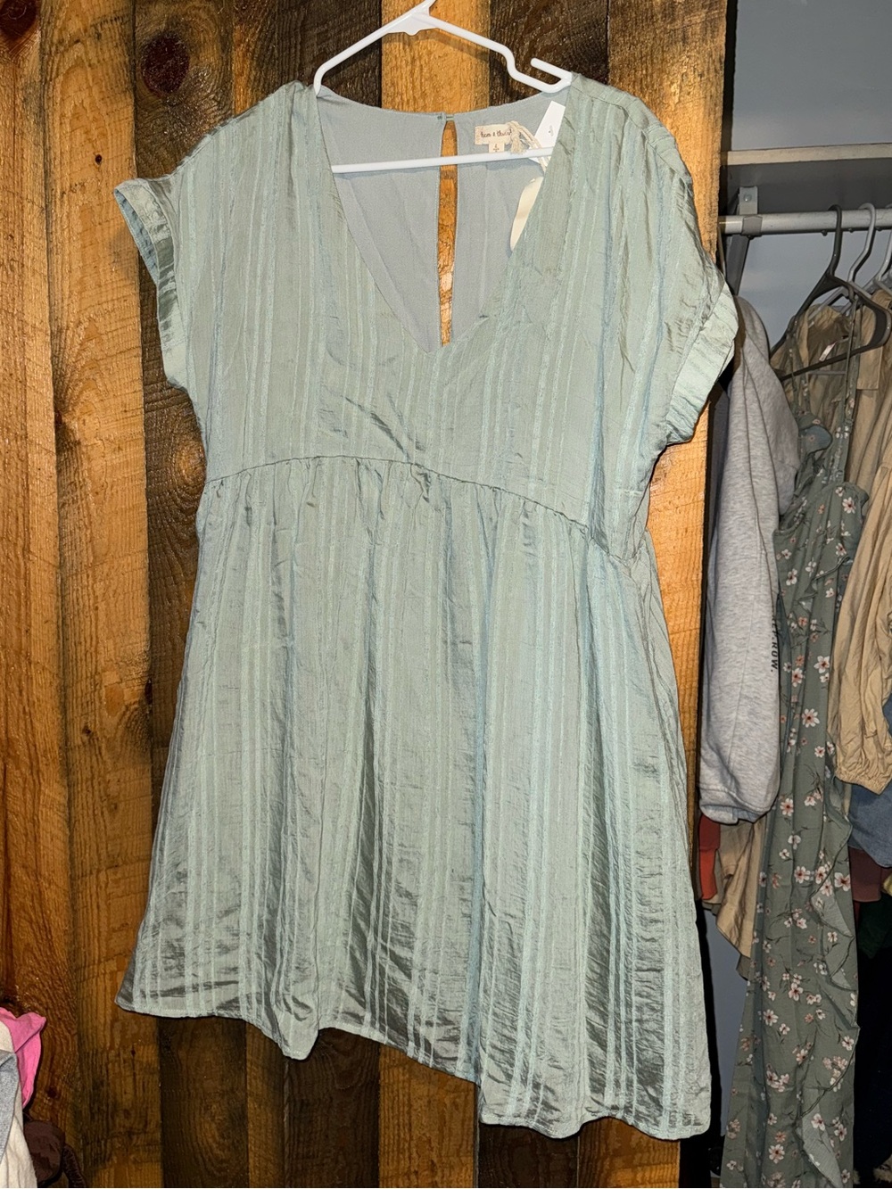 Hem & Thread Light Seafoam Green Mini Dress